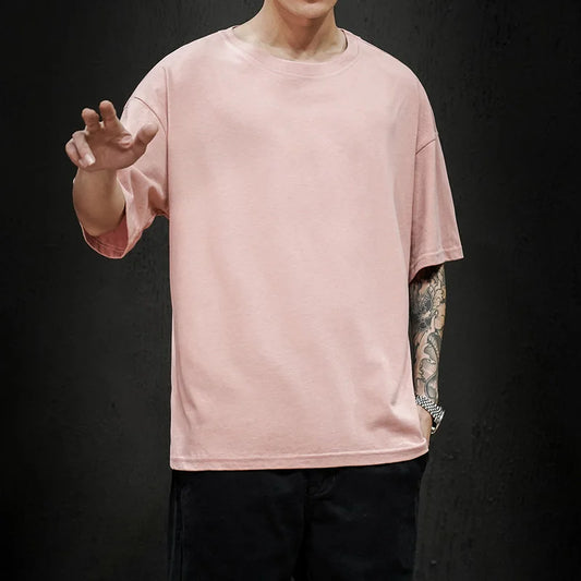 Summer Men's Oversized Cotton Tee – Hip Hop Streetwear T-Shirt