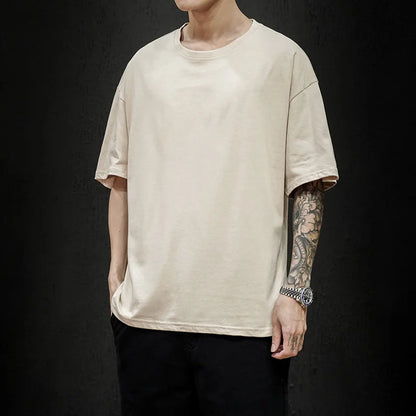 Summer Men's Oversized Cotton Tee – Hip Hop Streetwear T-Shirt