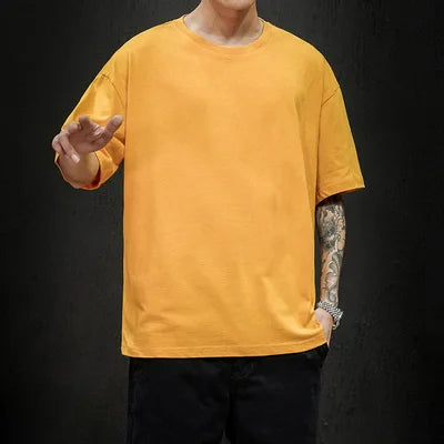 Summer Men's Oversized Cotton Tee – Hip Hop Streetwear T-Shirt