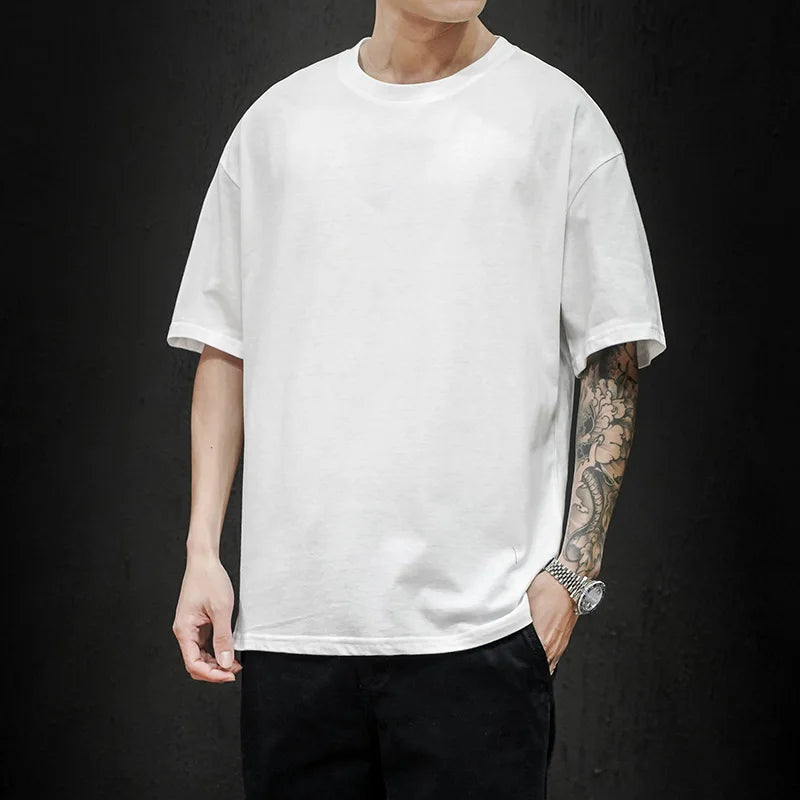 Summer Men's Oversized Cotton Tee – Hip Hop Streetwear T-Shirt