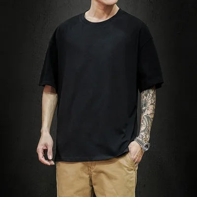 Summer Men's Oversized Cotton Tee – Hip Hop Streetwear T-Shirt