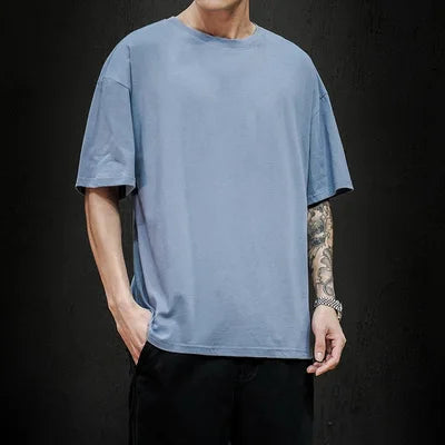 Summer Men's Oversized Cotton Tee – Hip Hop Streetwear T-Shirt