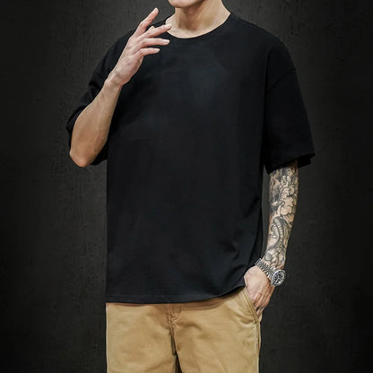 Summer Men's Oversized Cotton Tee – Hip Hop Streetwear T-Shirt