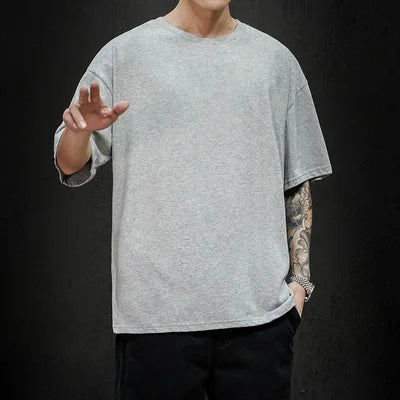 Summer Men's Oversized Cotton Tee – Hip Hop Streetwear T-Shirt