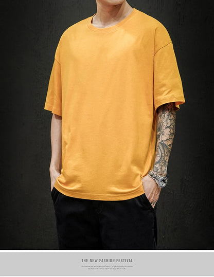 Summer Men's Oversized Cotton Tee – Hip Hop Streetwear T-Shirt