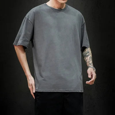 Summer Men's Oversized Cotton Tee – Hip Hop Streetwear T-Shirt