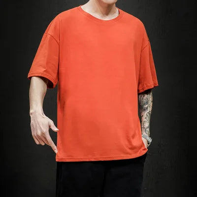 Summer Men's Oversized Cotton Tee – Hip Hop Streetwear T-Shirt