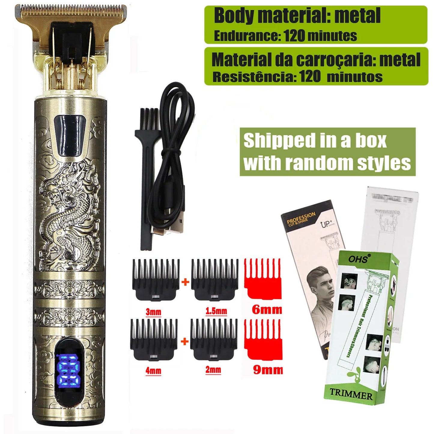 T9 0mm Precision Electric Hair Clipper & Beard Shaver – Men's Body & Hair Trimmer