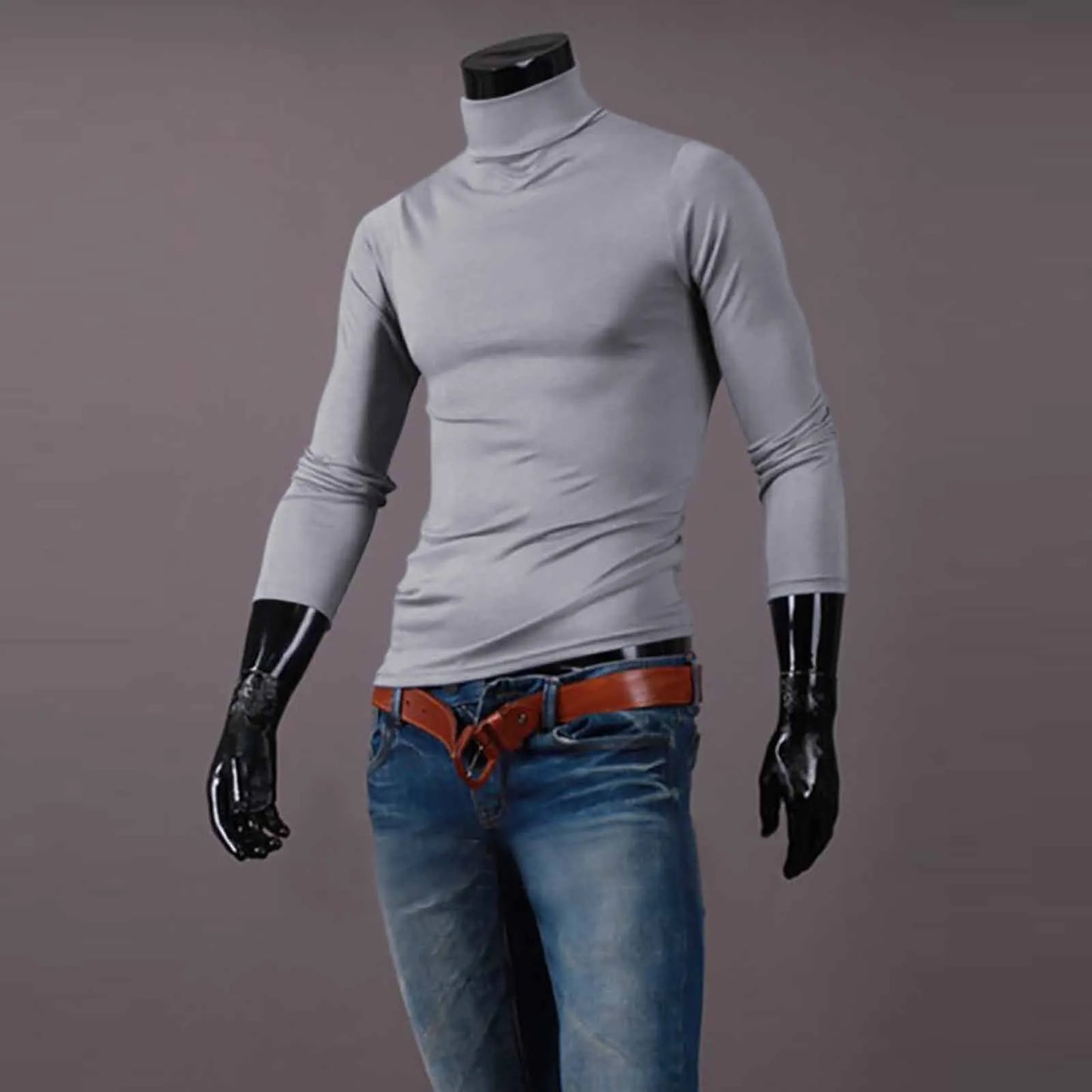 New Men's handsome half turtleneck bottom shirt,  gentle and comfortable, suitable for autumn, winter, senior undershirt