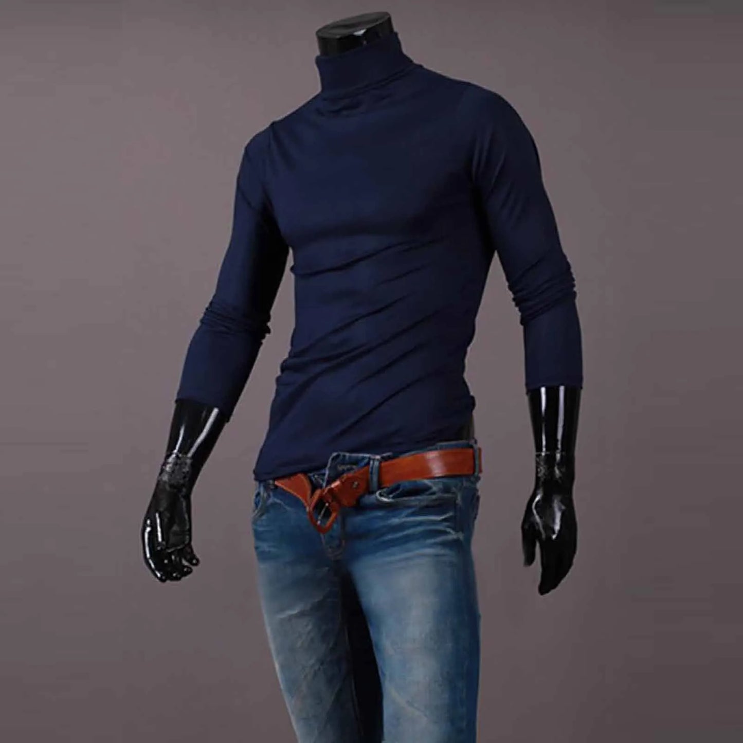 New Men's handsome half turtleneck bottom shirt,  gentle and comfortable, suitable for autumn, winter, senior undershirt