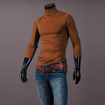 New Men's handsome half turtleneck bottom shirt,  gentle and comfortable, suitable for autumn, winter, senior undershirt