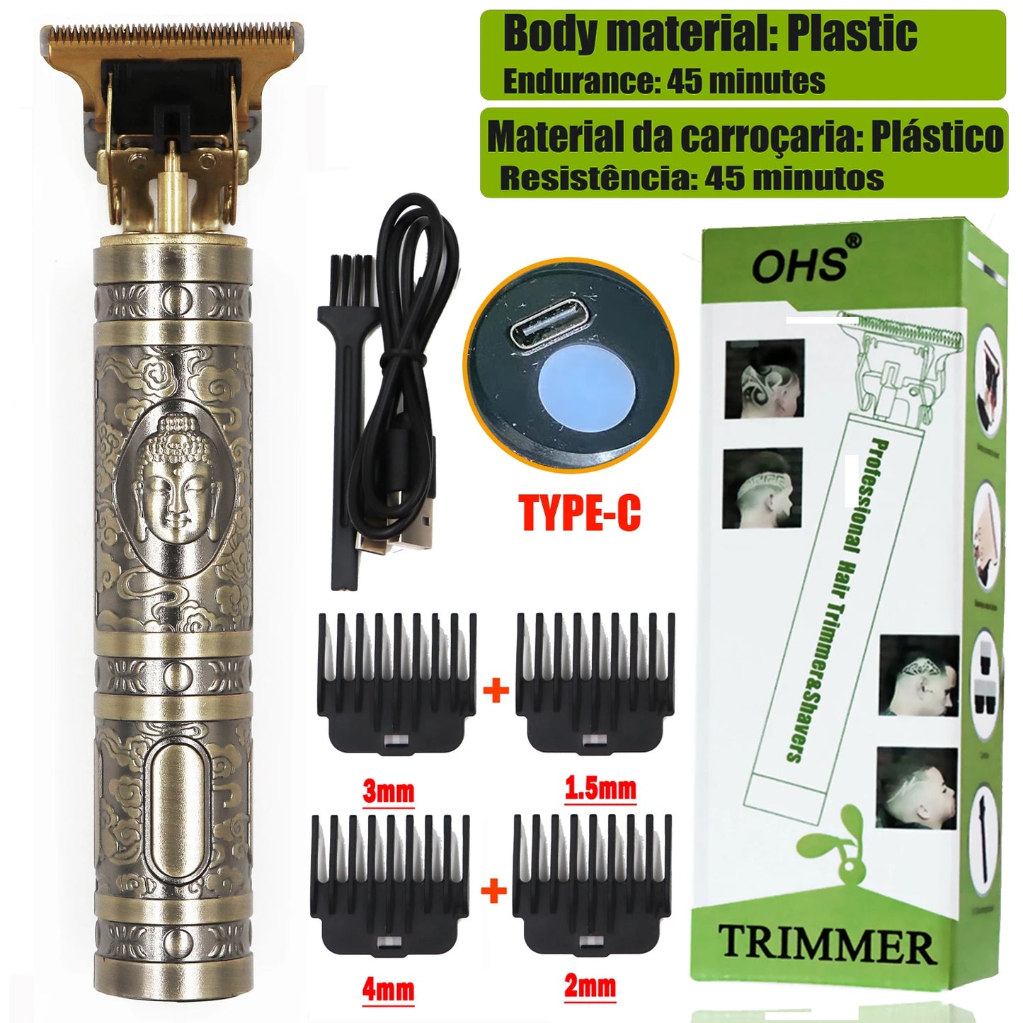 LCD T9 Clipper – 0mm Electric Barber Shaver & Trimmer