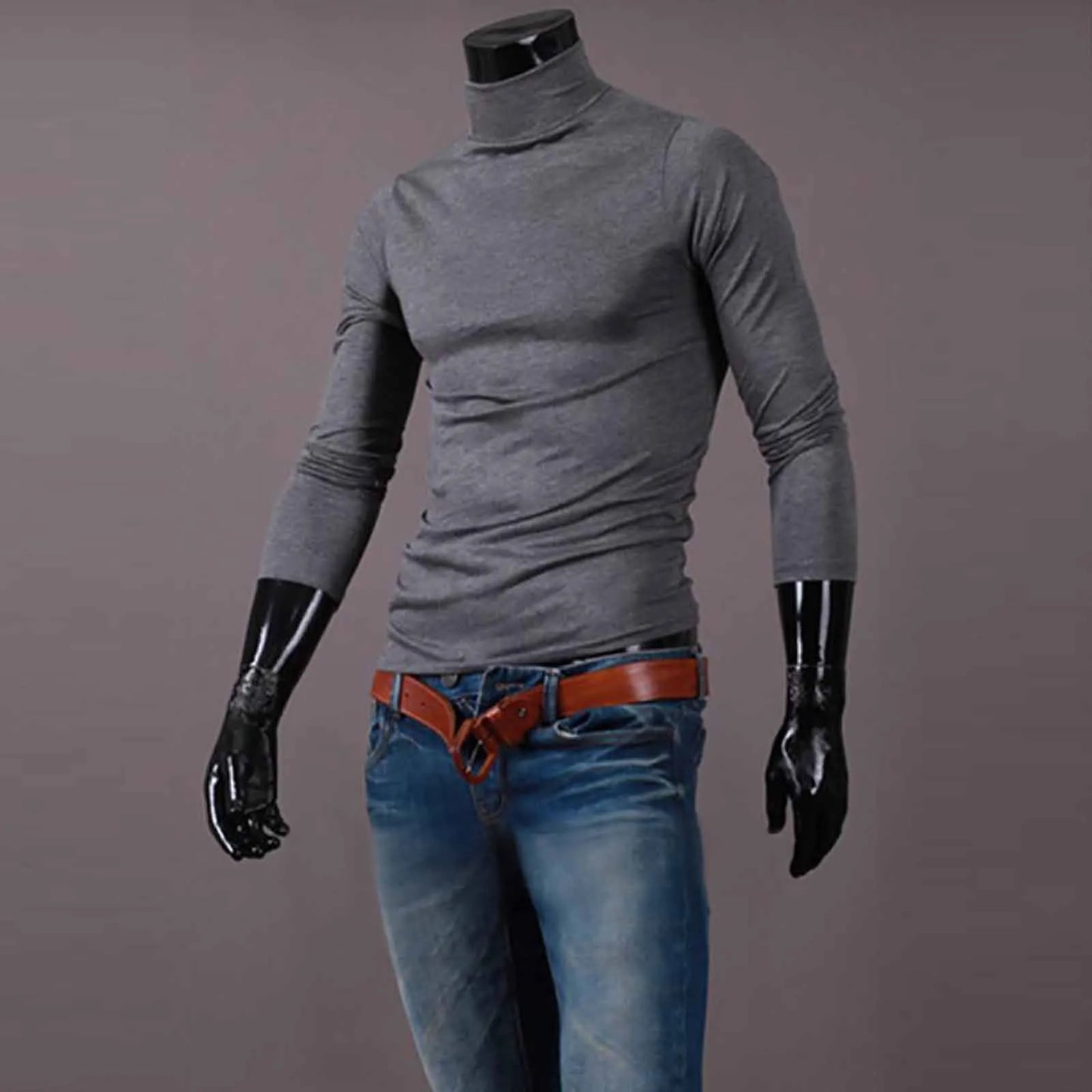 New Men's handsome half turtleneck bottom shirt,  gentle and comfortable, suitable for autumn, winter, senior undershirt