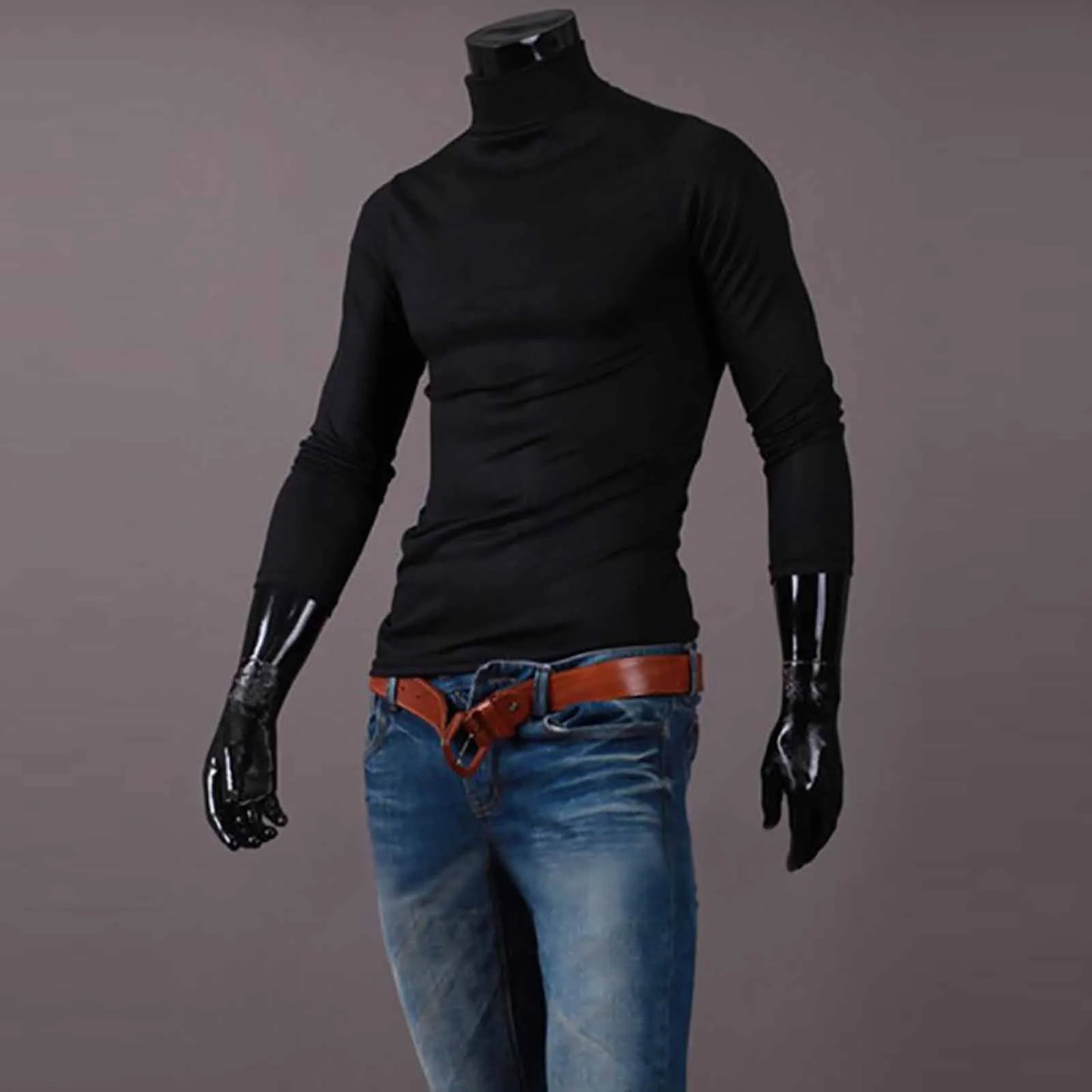 New Men's handsome half turtleneck bottom shirt,  gentle and comfortable, suitable for autumn, winter, senior undershirt